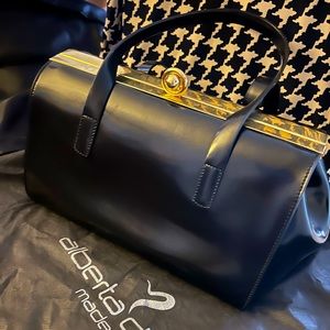 Alberta Di Canio Black Italian Leather Handbag